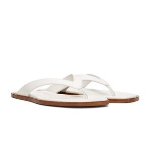 STAUD Dante Thong Slide in Paper White Leather - size 40